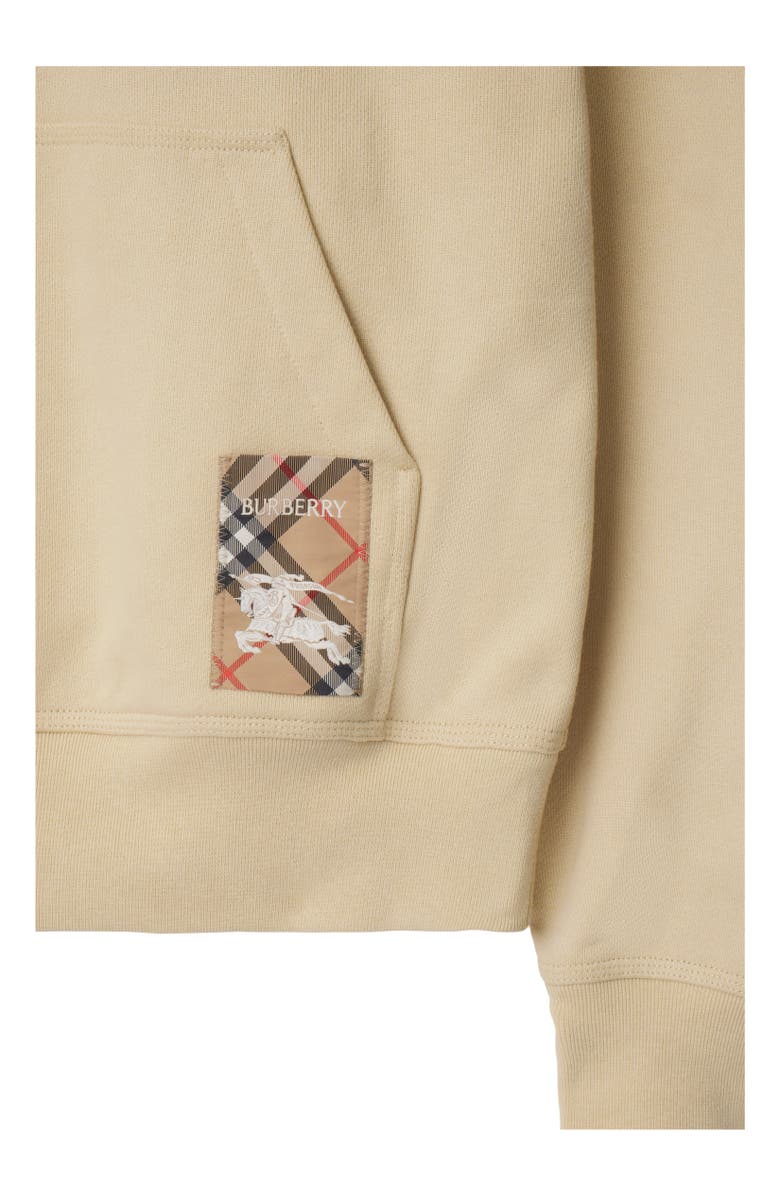 Burberry Check Label Cotton Hoodie, Alternate, color, 