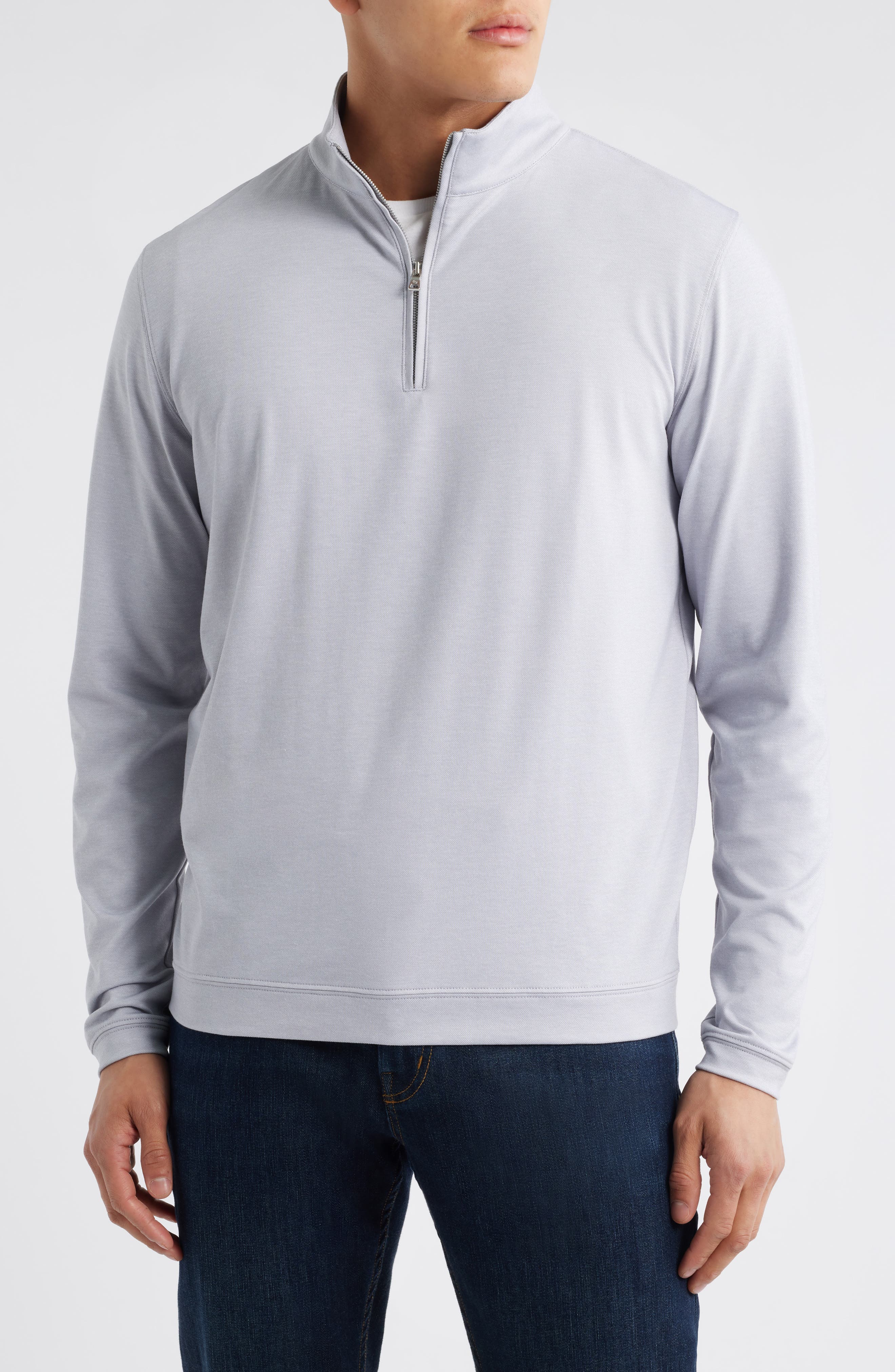 Pima Cotton & Modal Blend Piqué Quarter Zip Pullover (Men) | Nordstrom