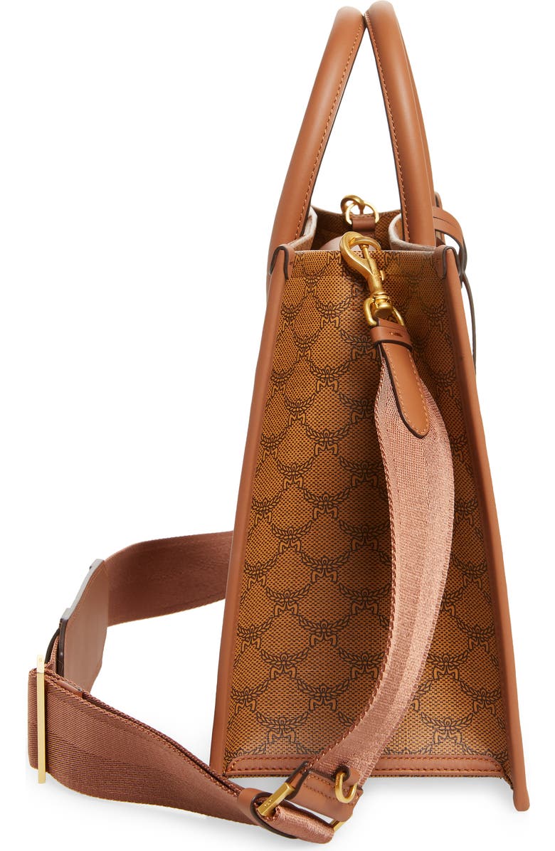 MCM Medium Himmel Lauretos Coated Canvas Tote, Alternate, color,