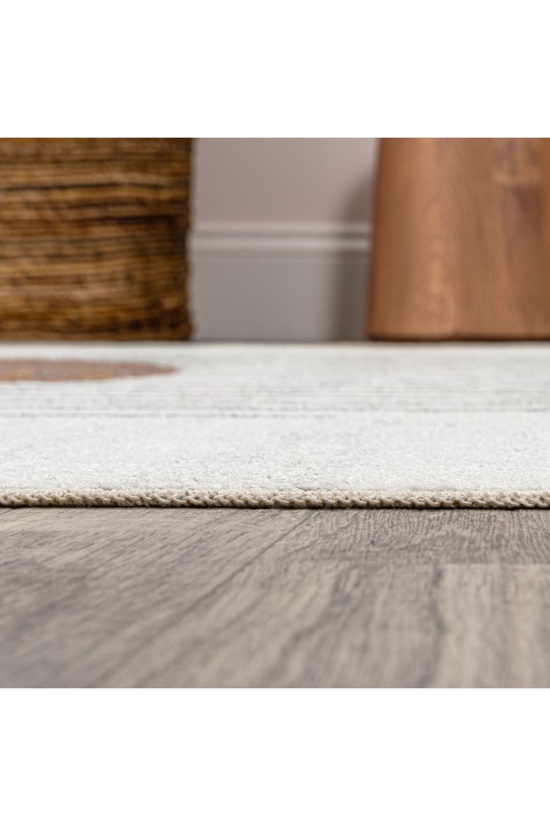 Kallax Geometric Modern Low-Pile Machine-Washable Area Rug, Alternate, color, Cream/Terra