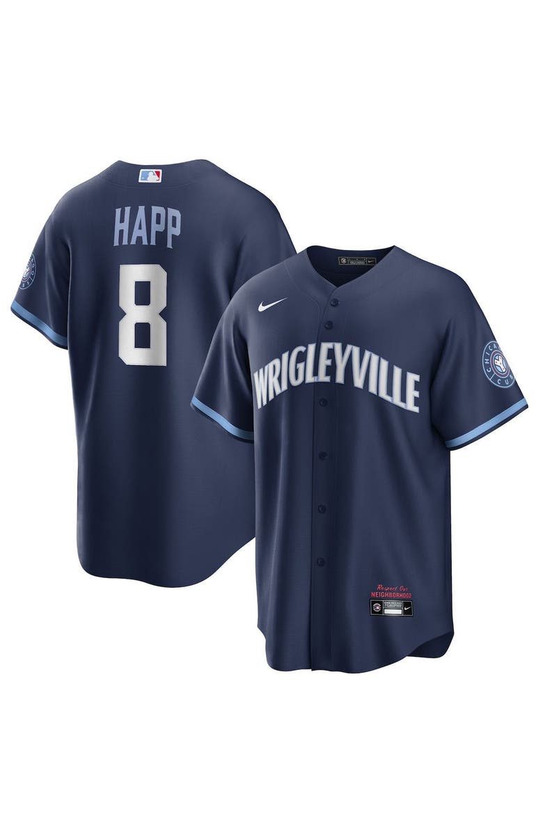 Nike Men's Nike Ian Happ Navy Chicago Cubs City Connect Replica Player Jersey, Main, color,