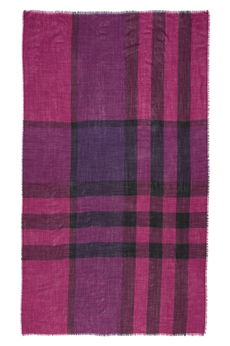 Mega Check Merino Wool Scarf, Alternate, color, BRIGHT VIOLET CHECK