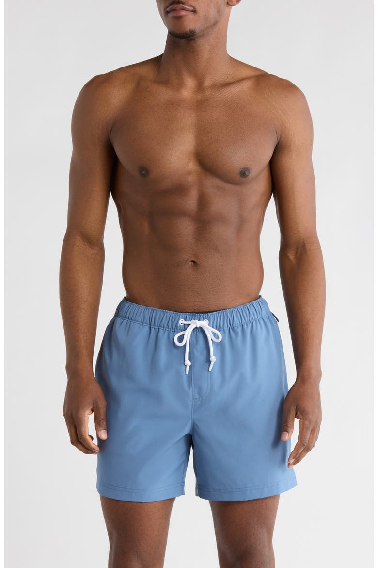 Solid 5-Inch Swim Trunks, Main, color, COPEN BLUE