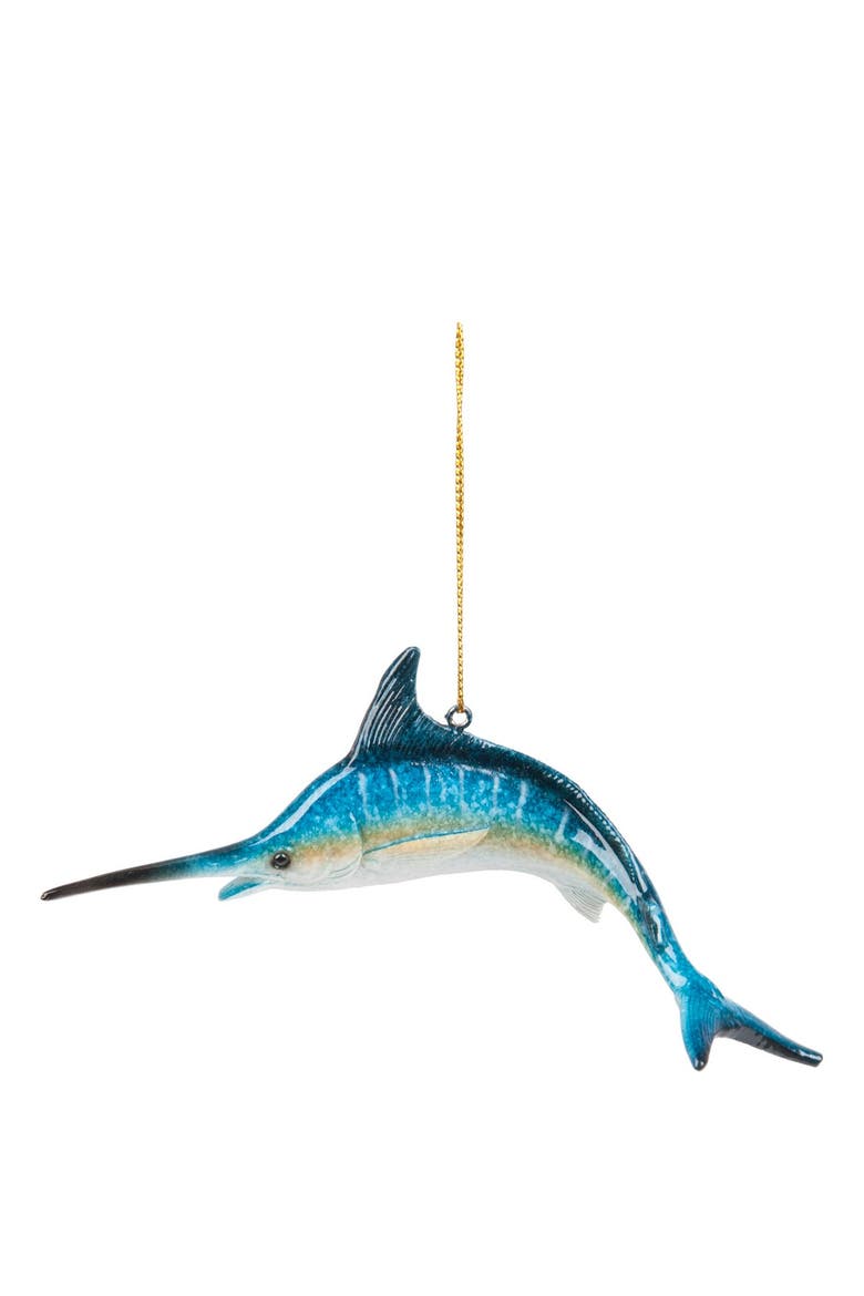 Cozumel Reef Swordfish Coastal Christmas Xmas Ornament, Main, color, Blue