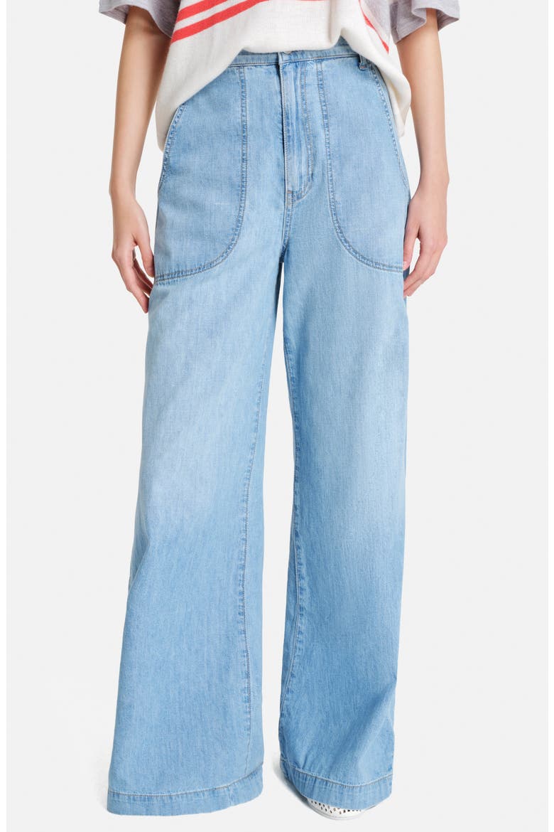 Mecox Beach Wide Leg Jeans, Main, color, VINTAGE WASH