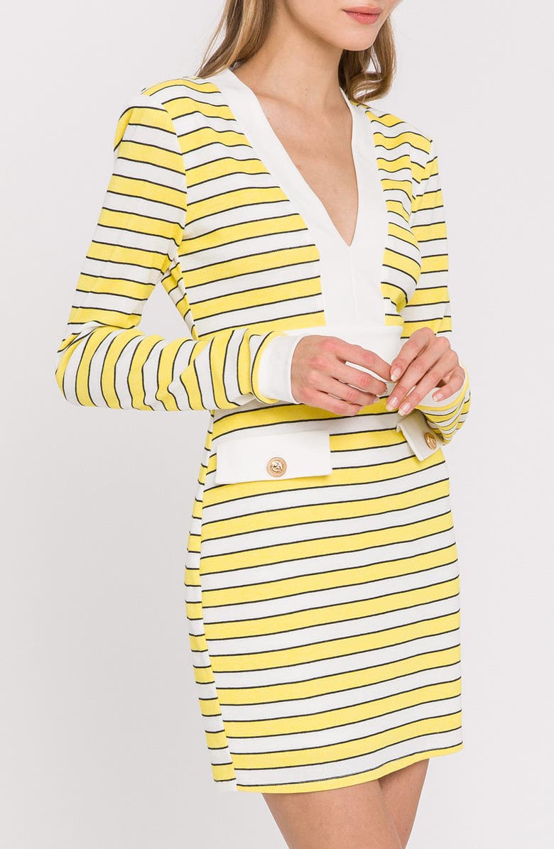 Endless Rose Stripe Long Sleeve Minidress, Alternate, color, Multi