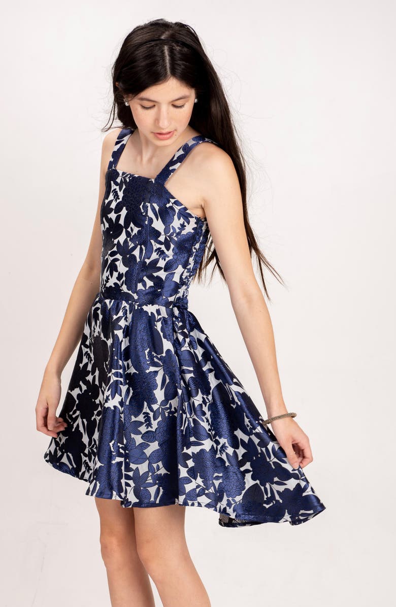 Stella M'Lia Fit & Flare High/Low Skater Dress, Alternate, color, 