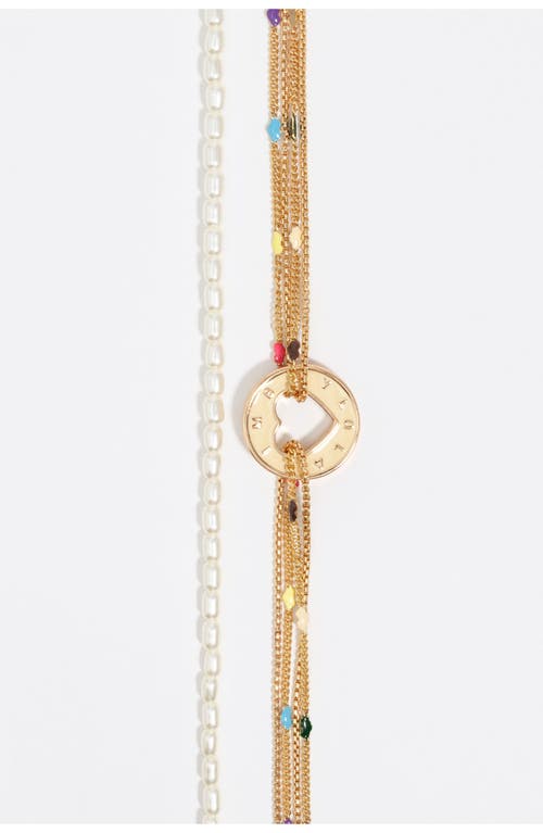 Bimba Y Lola Multi-chain Necklace With Logo In Gold