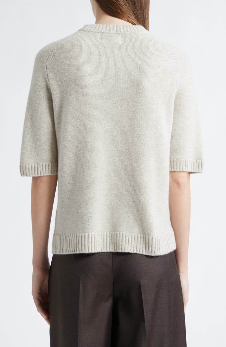 LOULOU DE SAISON Dara Elbow Sleeve Cashmere Sweater, Alternate, color, Beige Melange