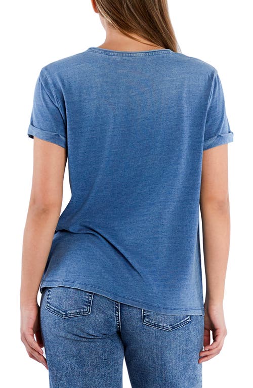 Billy T Super Star Embroidered V-neck T-shirt In Blue Combo