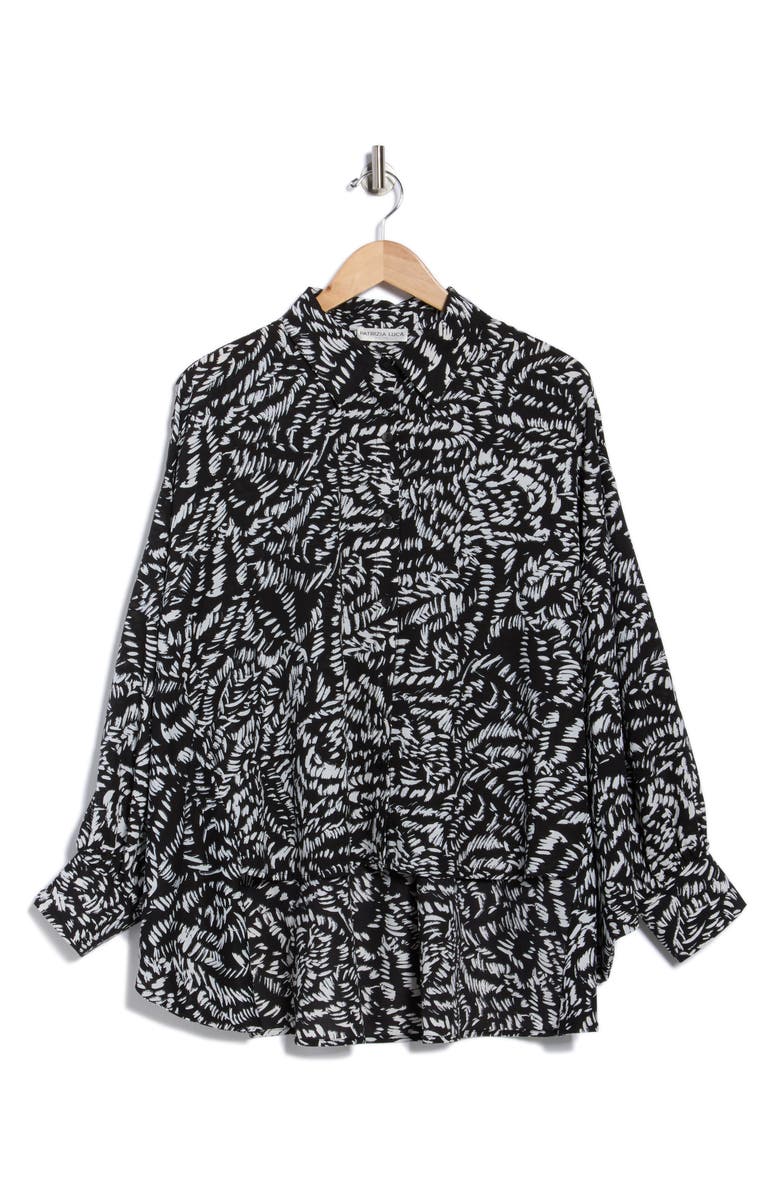 PATRIZIA LUCA Cocoon Button-Up Shirt, Alternate, color, Black