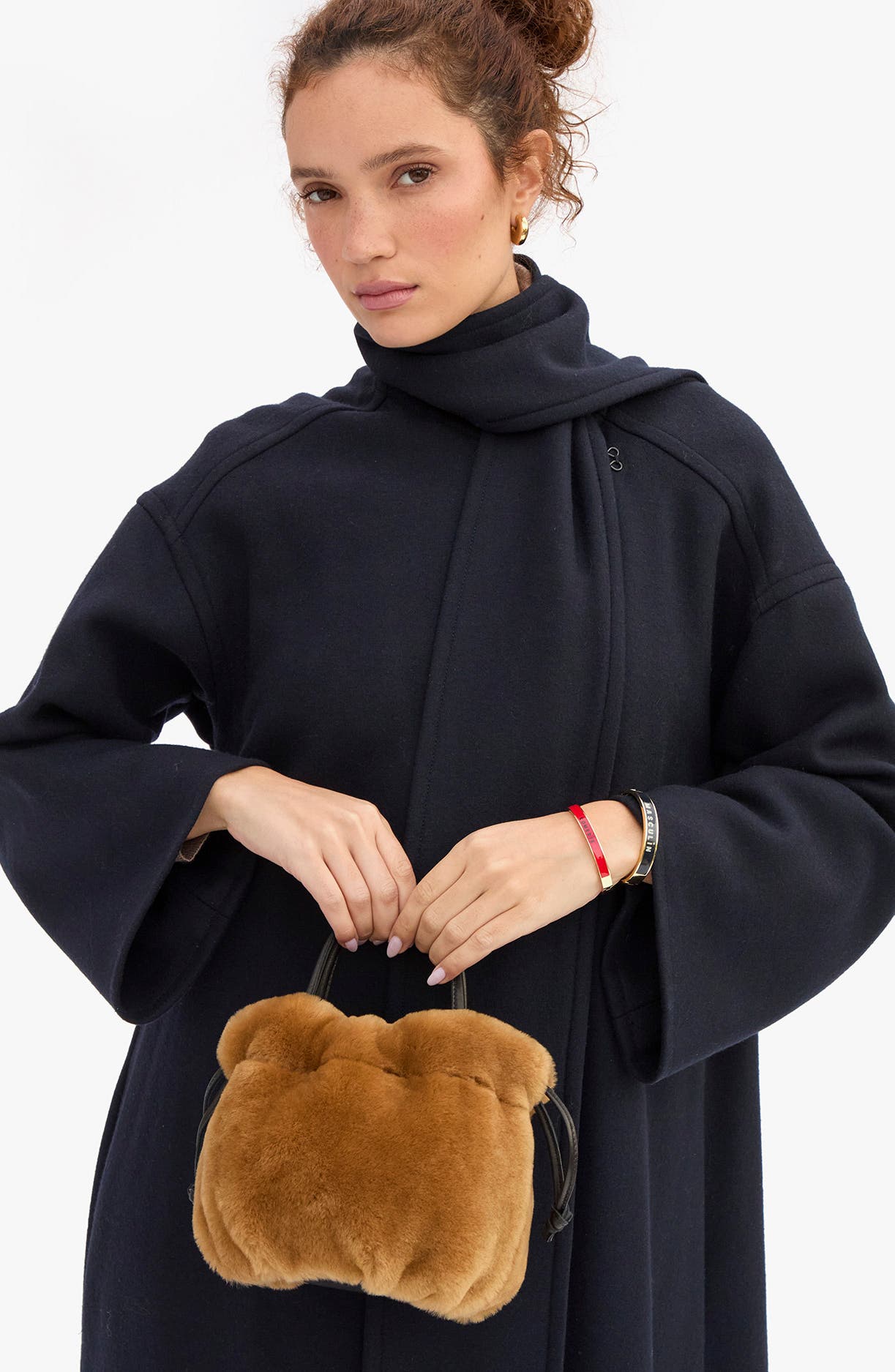 Emma Shearling Top Handle Bag, Alternate, color, TEDDY