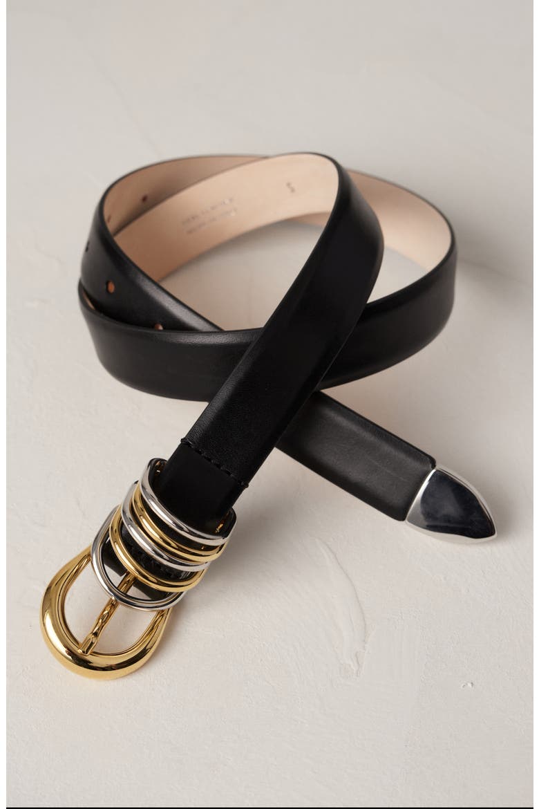 Hollyhock Leather Belt, Alternate, color, BLACK/SILVER/GOLD