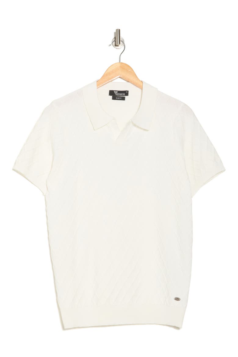 Short Sleeve Slim Fit Polo Sweater, Alternate, color, WHITE
