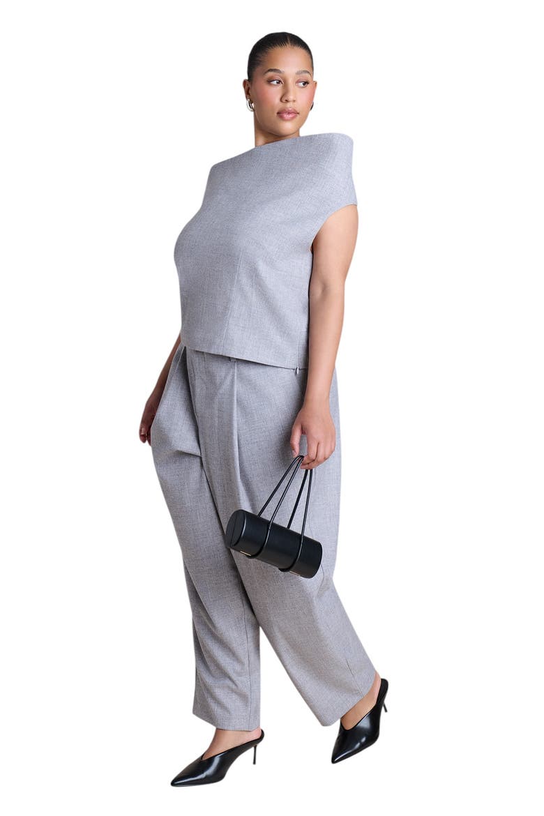 Mid Rise Tapered Leg Trouser (plus), Alternate, color, HEATHER GREY