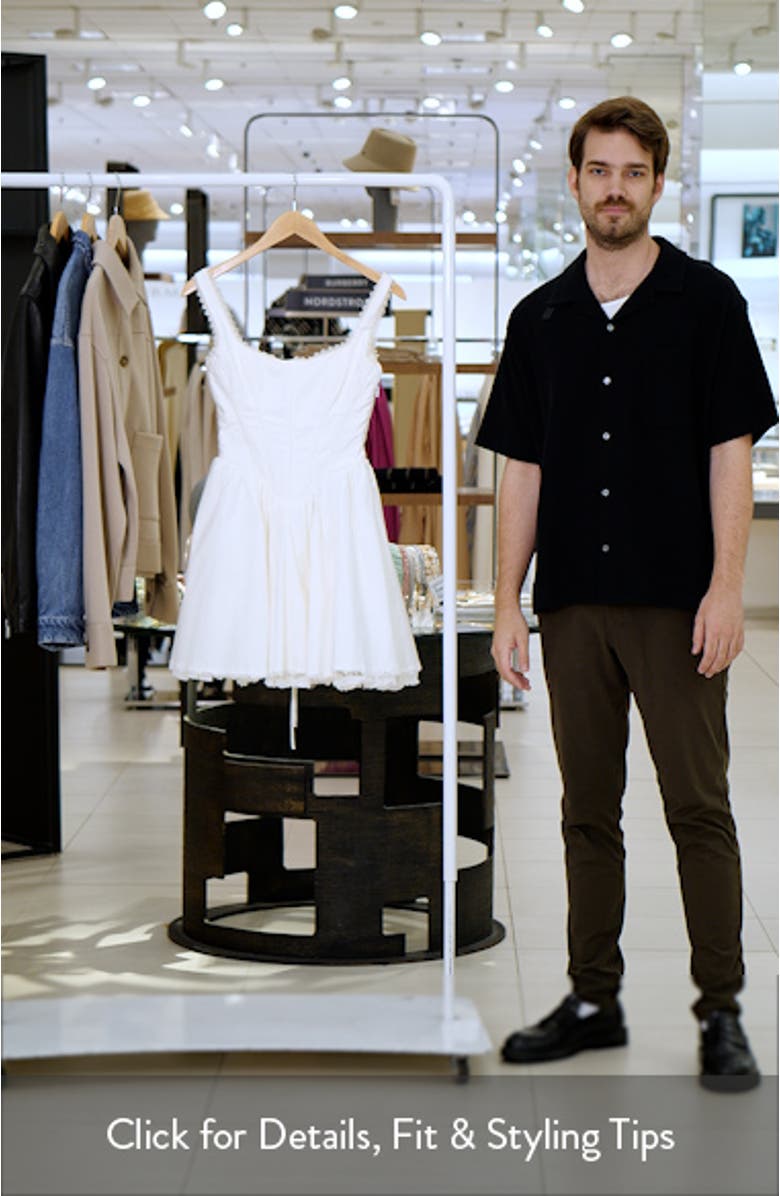 Letitia Lace Trim Stretch Cotton Corset Cocktail Minidress, sales video thumbnail