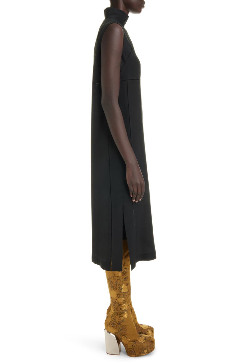 Daras Hemstitched Mock Neck Dress, Alternate, color, BLACK 900