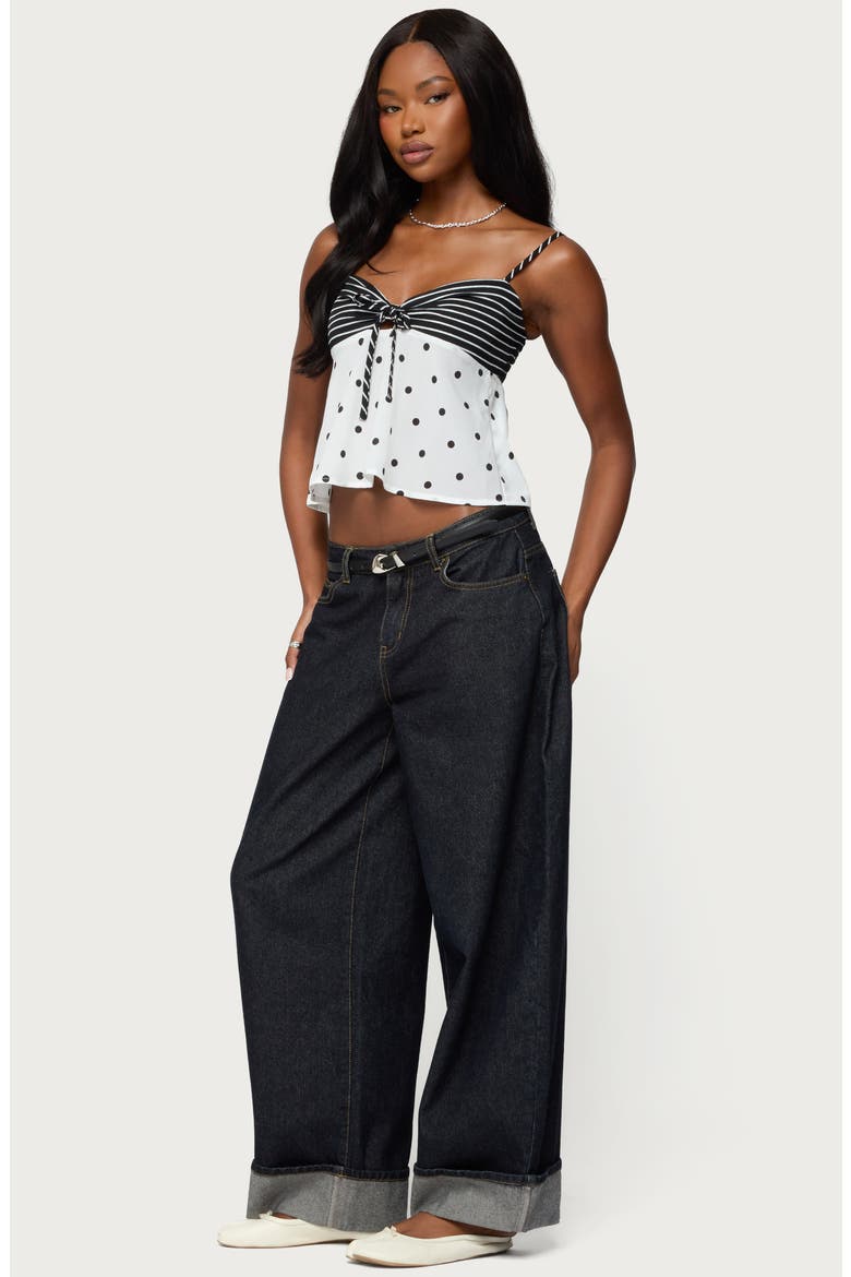 Tilly Mixed Print Top, Alternate, color, BLACK-AND-WHITE