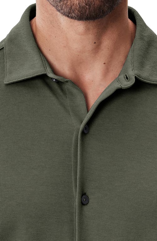 Robert Barakett Milo Knit Button-up Shirt In Green