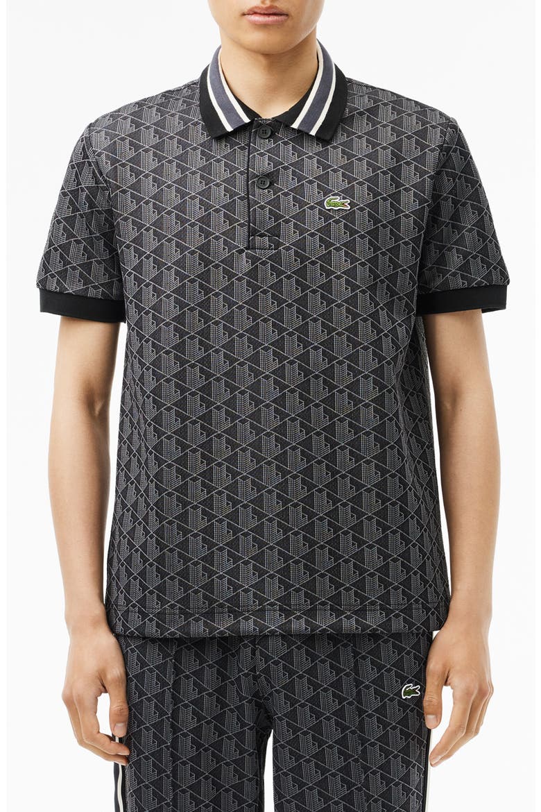 Monogram Jacquard Polo, Main, color, BLACK GRAPHITE