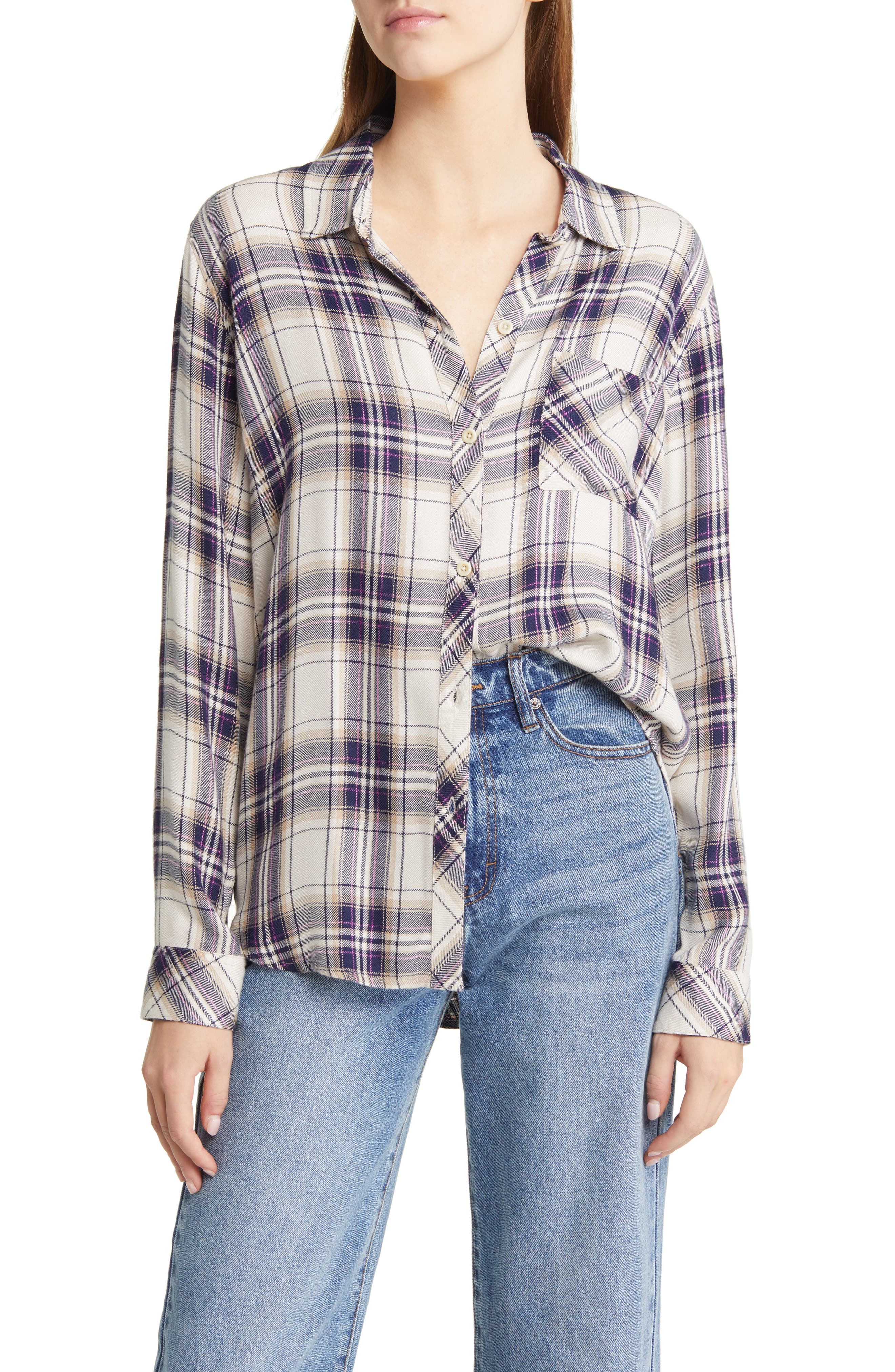 Rails Women's Hunter Metallic Plaid Button-Up Shirt (Women) | Nordstromrack