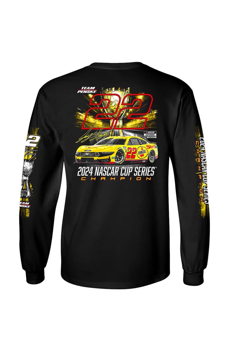 TEAM PENSKE Men's Team Penske Black Joey Logano 2024 NASCAR Cup Series Champion Long Sleeve T-Shirt, Alternate, color, Black
