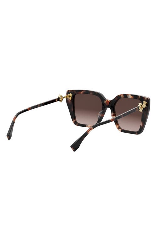 Fendi Ff Diamonds 54mm Gradient Square Sunglasses In Brown