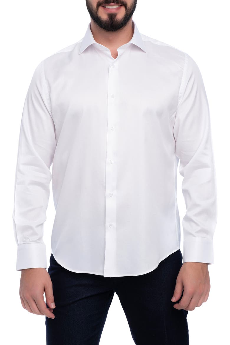 Berwick Slim Fit Cotton Dress Shirt, Main, color, WHITE