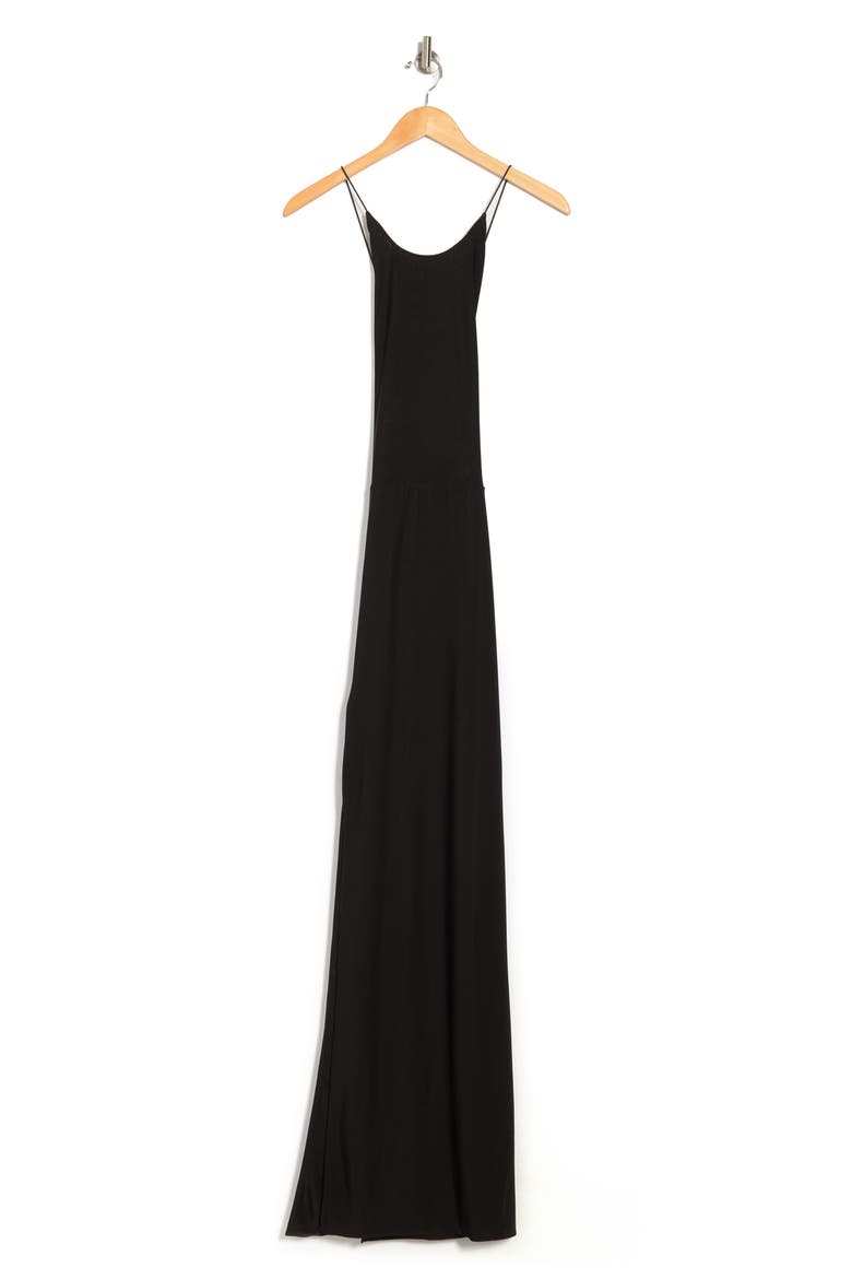 Slinky Halter Maxi Dress, Alternate, color, BLACK