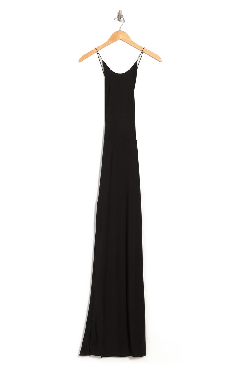 Love By Design Slinky Halter Maxi Dress, Alternate, color, Black
