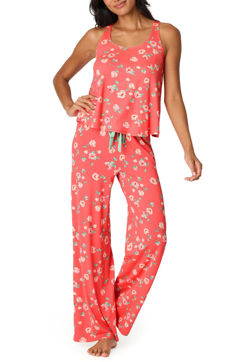 Siesta Dreams Jersey Pajamas, Main, color, DARK CORAL