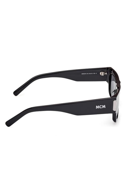 Mcm 54mm Polarized Rectangular Sunglasses In Shiny Black/smoke