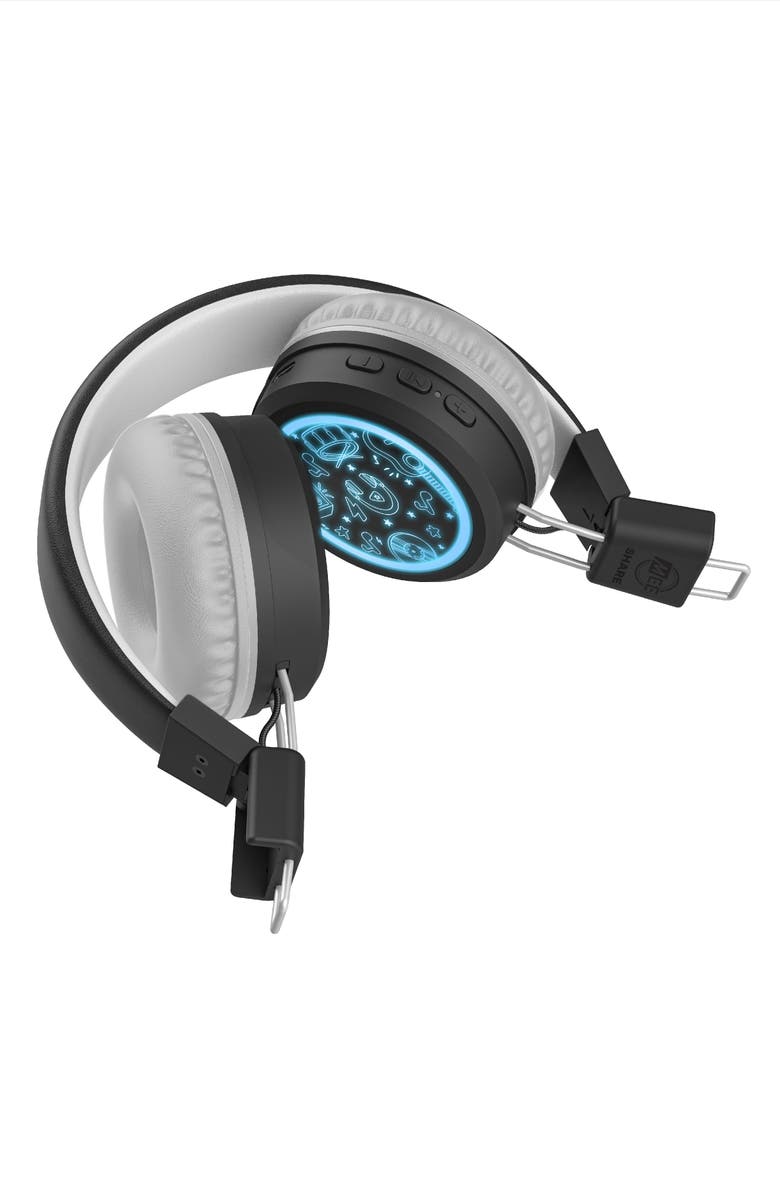 MEE audio KidJamz Share Wireless Headphones for Kids w/ Multipoint Connectivity and LED Lights, Alternate, color, Black/White