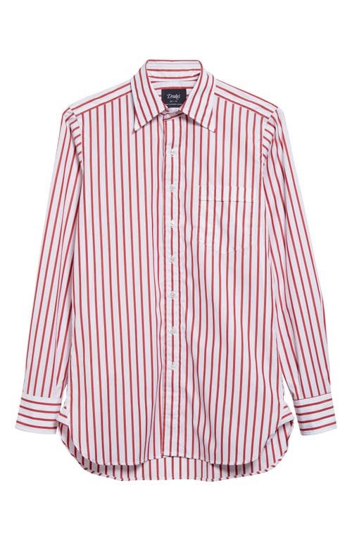 DRAKE'S DRAKE'S STRIPE COTTON POPLIN BUTTON-UP SHIRT