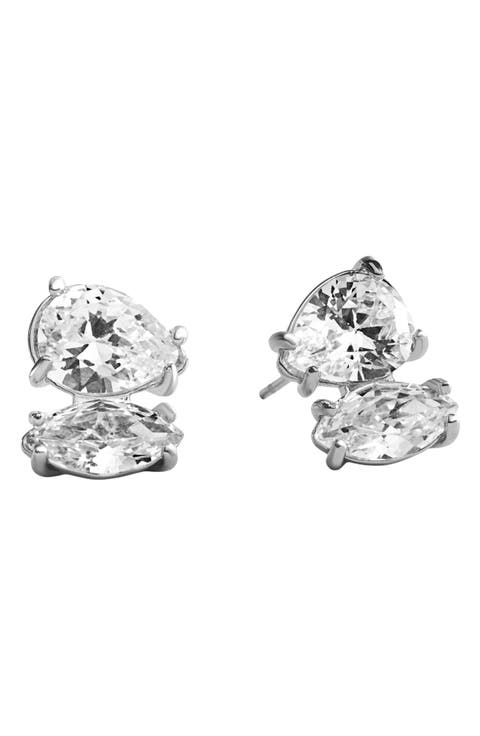Antonella Two-Stone Crystal Stud Earrings