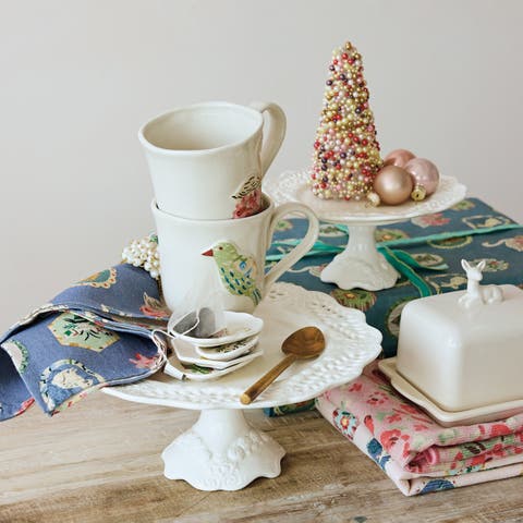 Stoneware Butter Dish with Deer Motif