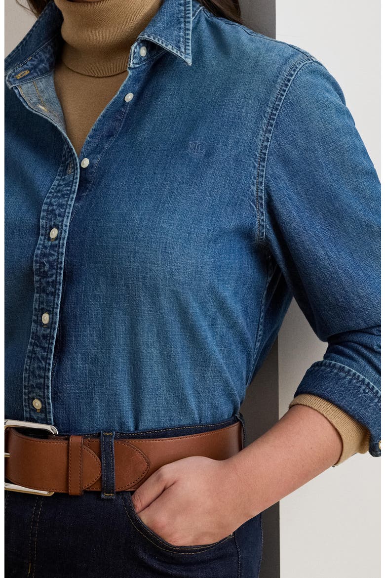 Classic Fit Denim Shirt, Alternate, color, BLUE