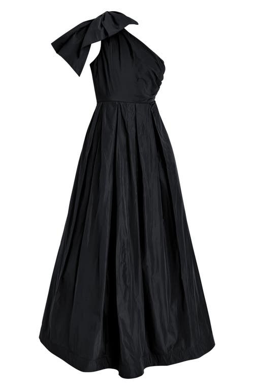 Donna Karan New York Bow One-shoulder Gown In Black