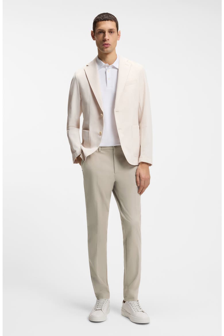 Kaiton Slim Fit Flat Front Stretch Cotton Blend Dress Pants, Alternate, color, BEIGE