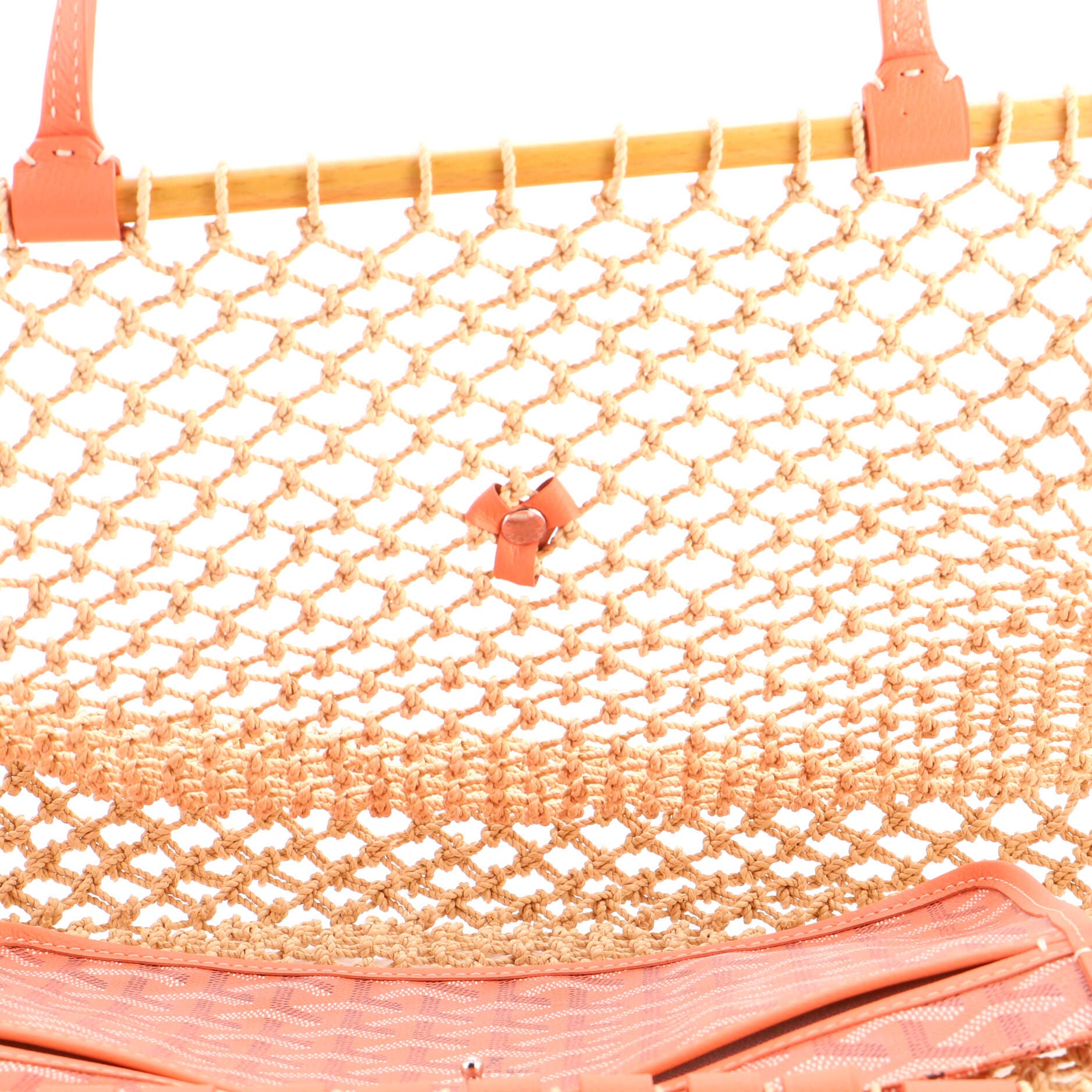Pre-Owned Goyard Aligre Bag Raffia Net with Coated Canvas, Alternate, color, Pink