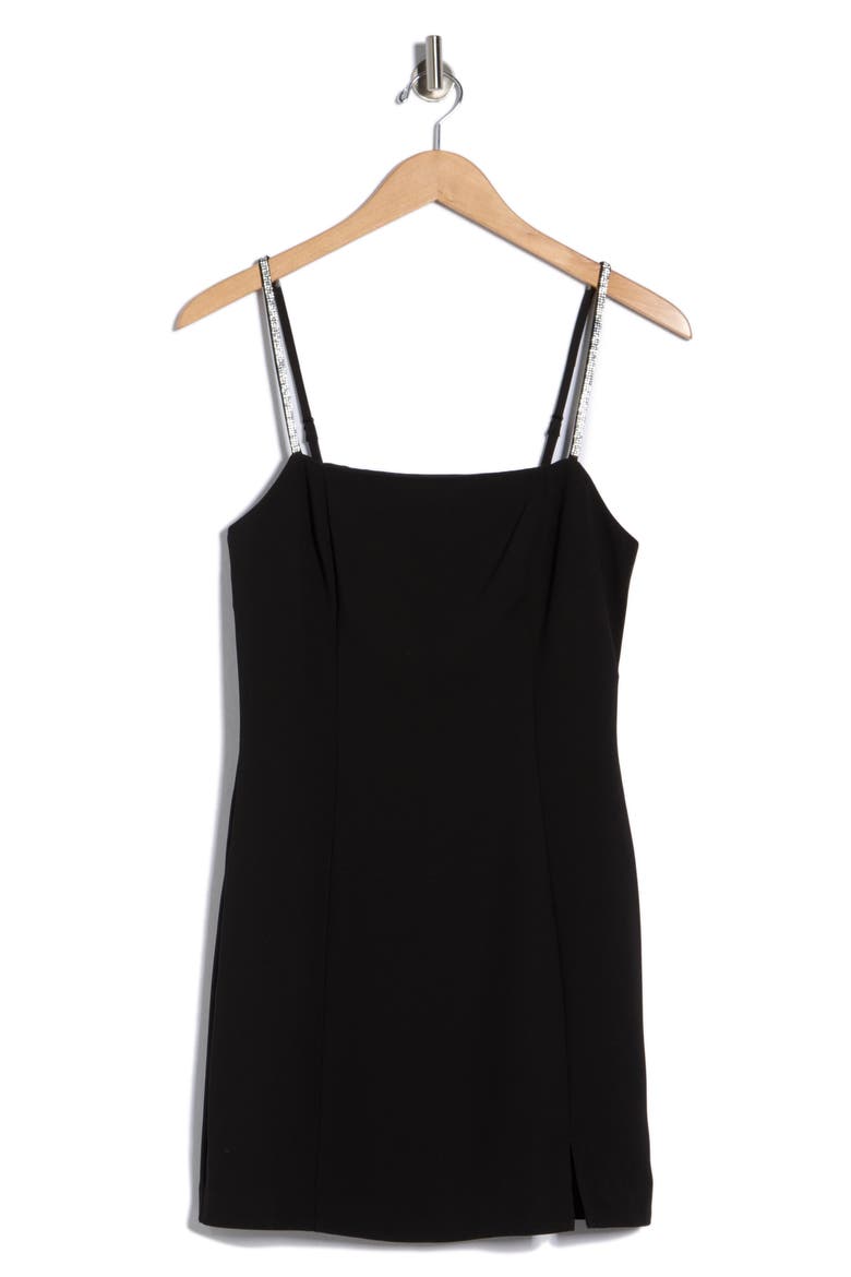 Rhinestone Strap Minidress, Alternate, color, BLACK
