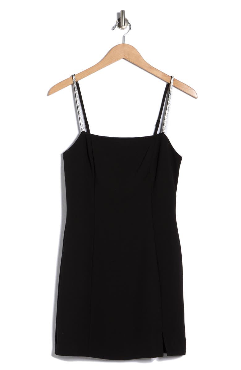 ASTR the Label Rhinestone Strap Minidress, Alternate, color, Black