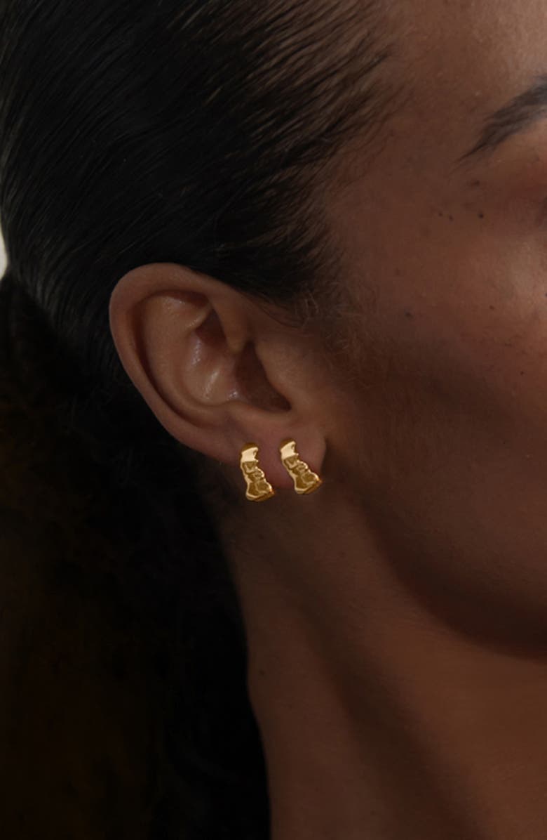 YOJ Boro Mini Hoop Earrings  in Gold, Alternate, color, Gold