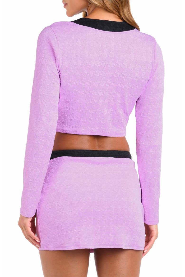 Adaline Colorblock Crop Rashguard, Alternate, color, LIGHT VIOLET
