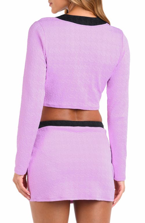 L Agence L'agence Adaline Colorblock Crop Rashguard In Purple