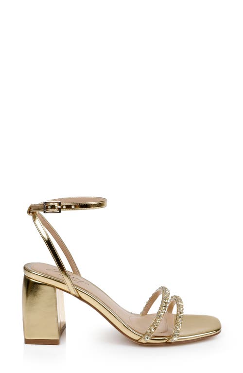 Jewel Badgley Mischka Nella Ankle Strap Sandal In Gold Metallic