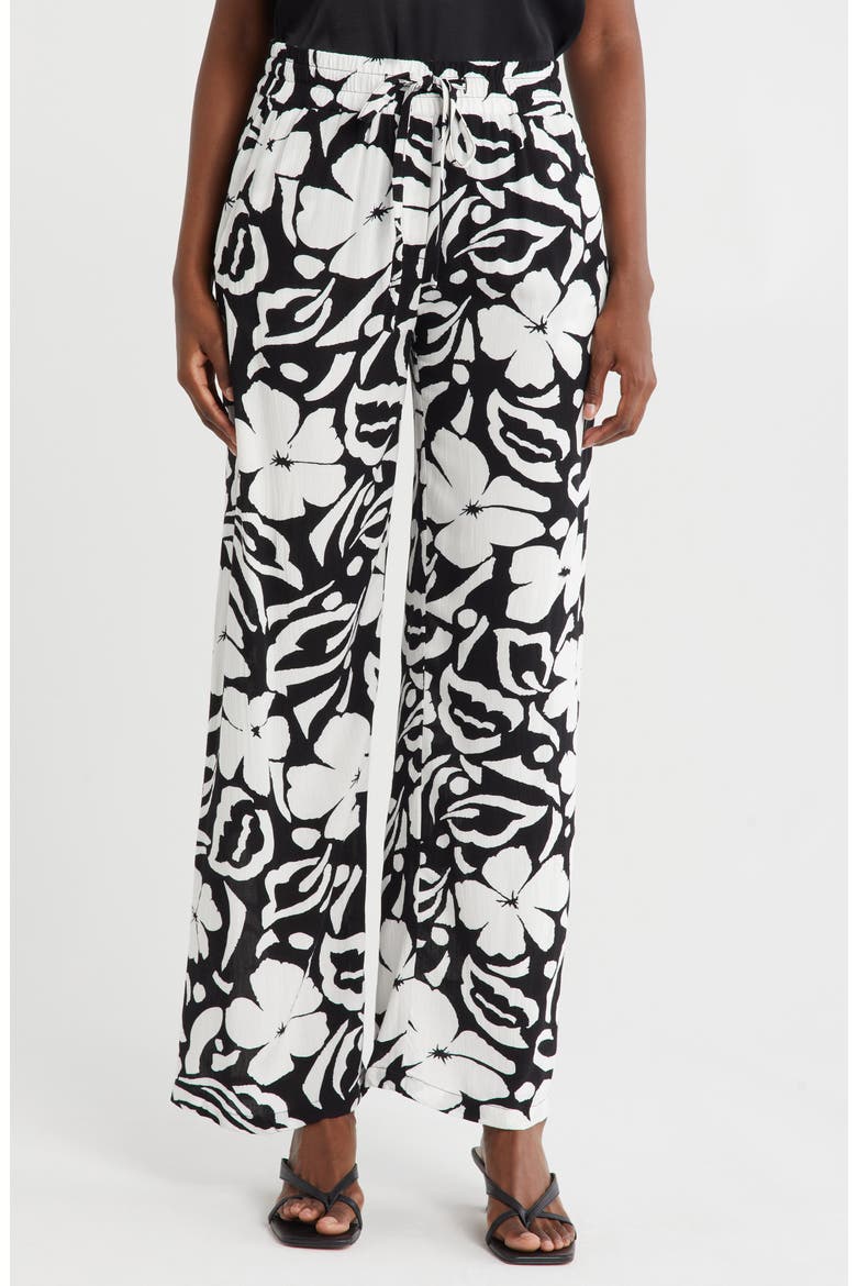 Print Pants, Main, color, BLACK COMBO ABSTRACT BLOOM