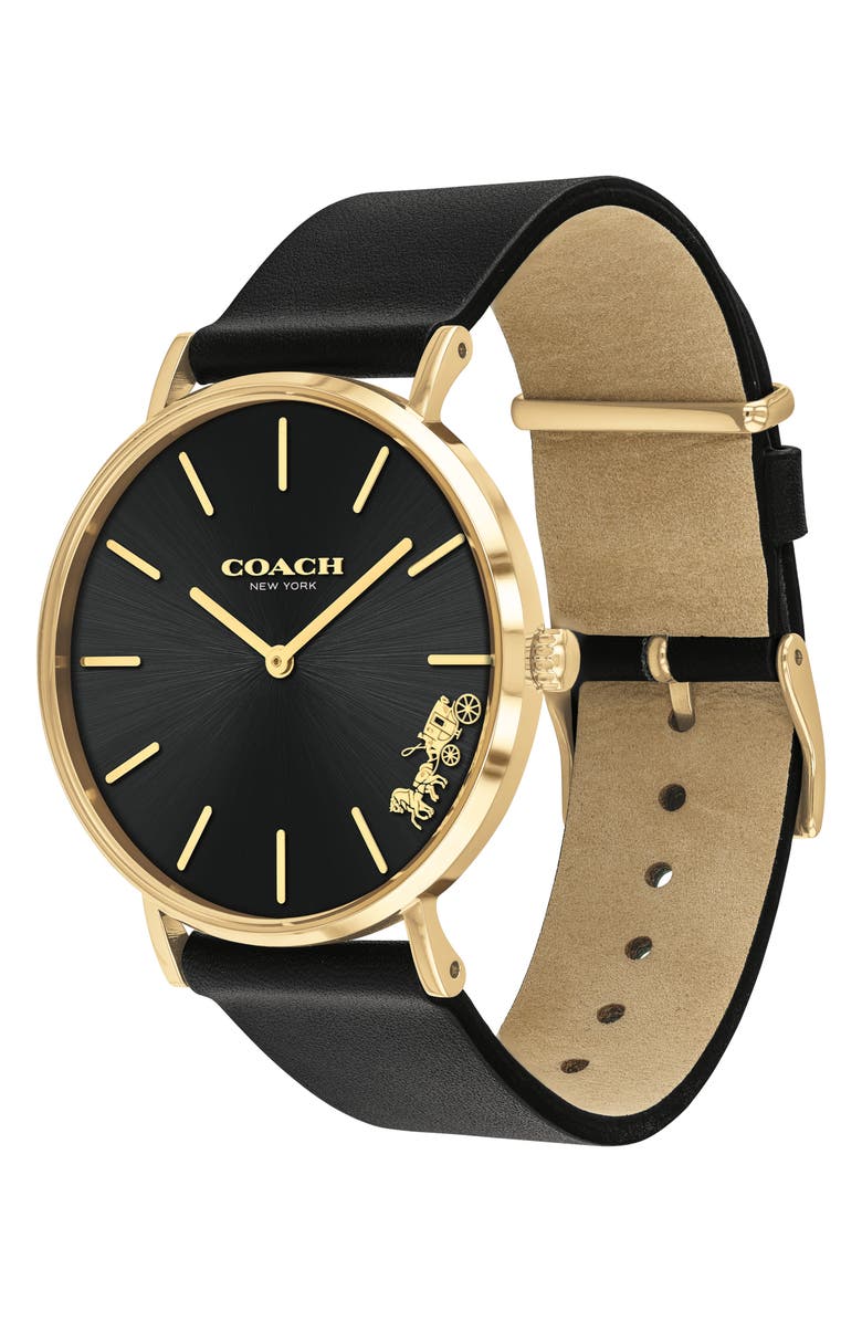 COACH Perry Leather Strap Watch, 36mm, Alternate, color,