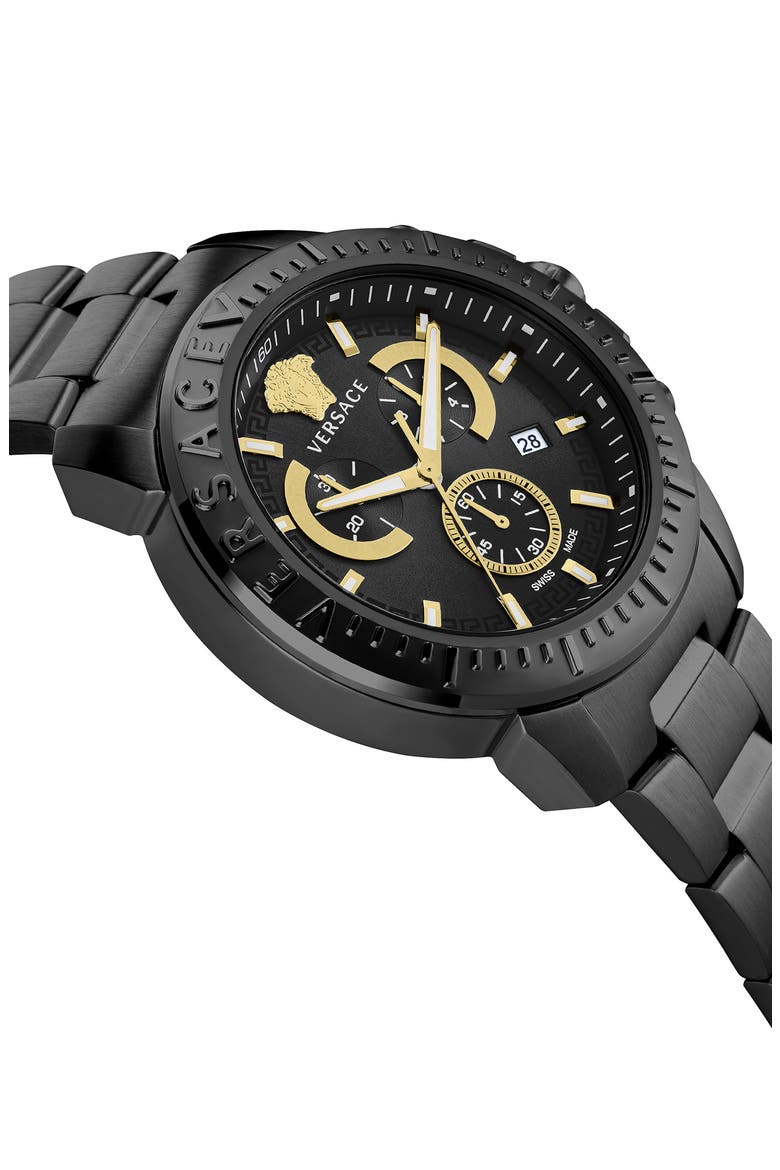 New Chronograph Bracelet Watch, 45mm, Alternate, color, BLACK