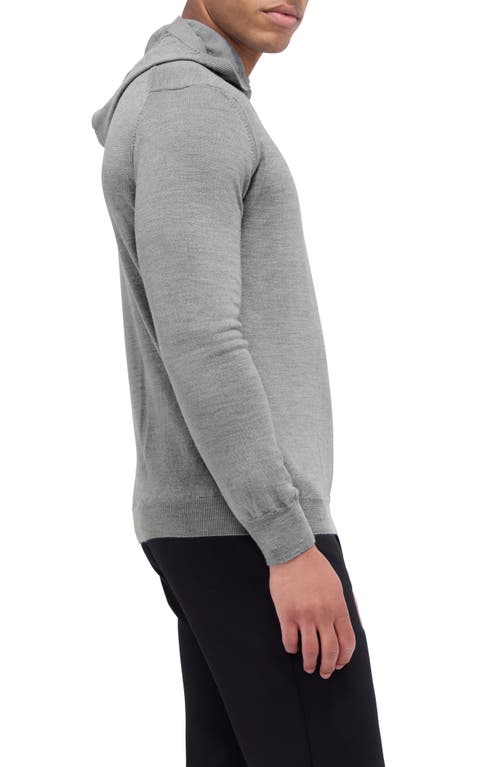 Bugatchi Merino Wool Hooded Sweater In Gray